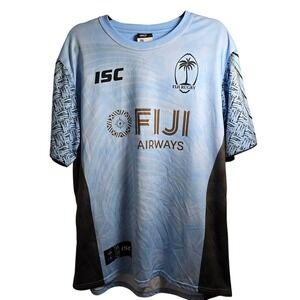 ISC Fiji Rugby Airways HSBC Sevens Series Jersey Blue Black Mens 2XL